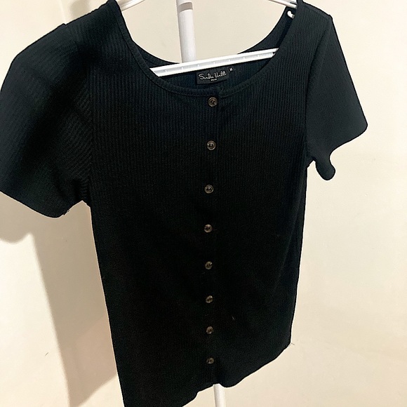 COPY - COPY - SANDRA VENDITTI MILAN - Short sleeve snap button henley tee - Wom… - Picture 5 of 6